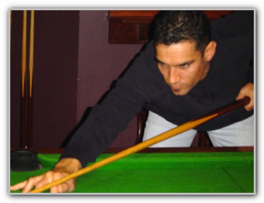 CJ playing pool